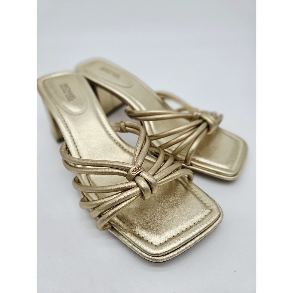 Michael Kors Astra Mule Women's Strappy Sandals Gold Leather US Size 10 Medium